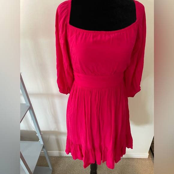 Romantic Era dress. Berry pink. Tie back. Size small. - Picture 6 of 6